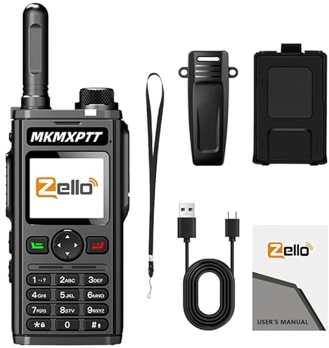 MKMXPTT Radio Ricetrasmittente POC 4G Display LCD Grande Modulo CAT.1 Supporto ZELLO Android WiFi Portata 5000km Interfono Globale