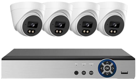 4K POE IP Security Camera Kit 8CH NVR 8MP Indoor Home Color Night Vision CCTV Dome Video Surveillance System(4T,10CH NVR 4pcs cam)