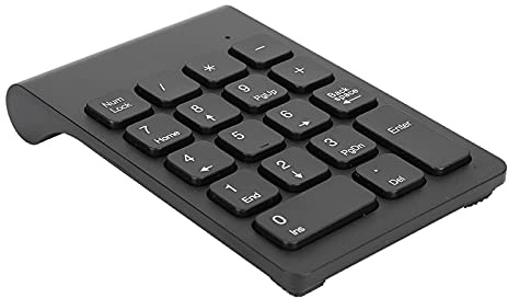 SUNGOOYUE Tastierino Numerico Wireless, Design Ergonomico 2.4G, 18 Tasti, Dimensioni Portatili Compatte 3,35 X 5,24 Pollici, Interfaccia USB, Alimentato a Batteria, Bianco o (BLACK)
