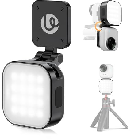 Ulanzi IN07 Mini Magnetic LED Vlogging Light for Insta360 GO Ultra Accessories, 1/4 Mount Waterproof 5600K CRI≥95 500mAh Rechargeable LED Fill Light Photography for Selfie Stick Vlog Video Recording