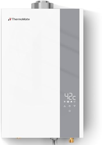 ThermoMate Scaldacqua a gas Metano ECO a Camera Stagna 16 litri | ErP/basso NOx Indoor Scaldabagno a gas naturale, 20mbar, scaldacqua a gas per cucine e bagni