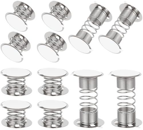 GORGECRAFT 24 Base de Resorte Manualidades de 2 Estilos de Metal Plateado de Hierro con Cabeza Móvil con Base En Espiral con Adhesivo de Doble Cara Manualidades Artículos de Colección Y Muñecas.