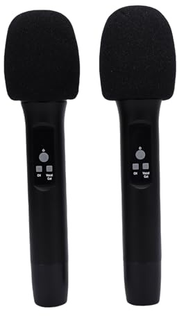 Asixxsix Microfonico Wireless, Avanzato Senza Feedback Set Microfono Karaoke con Suono Chiaro, Microfono Portatile Bluetooth con Ricevitore Ricaricabile per Karaoke Canto Matrimoni DJ Feste