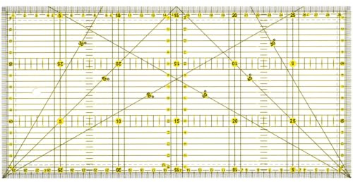 Healifty Righello Per Cucito 11.81X5.91 in Acrilico Antiscivolo Con Linee a Doppia Griglia Colorata E Angoli Precisi Per Patchwork Trapunte E Progetti Fai-Da-Te