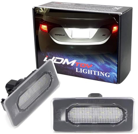 iJDMTOY OEM-Fit 3W Full LED License Plate Light Kit Compatible With 2014-2018 Toyota Corolla, Powered by 18-SMD Xenon White LED