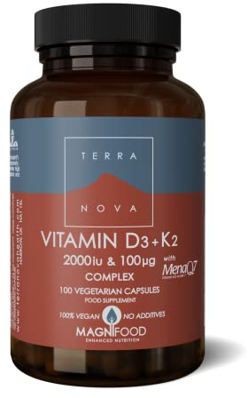 Terranova Vitamin D3 + K2 Complex - 2000iu & 100mcg - 100 Vegicaps