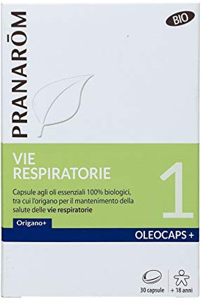 PRANARÔM - Oleocaps 1 Vie respiratorie - Integratore Naturale con Oli Essenziali selezionati - Origano e Limone - 100% Naturale e Biologico - OECT - 30 Capsule predosate