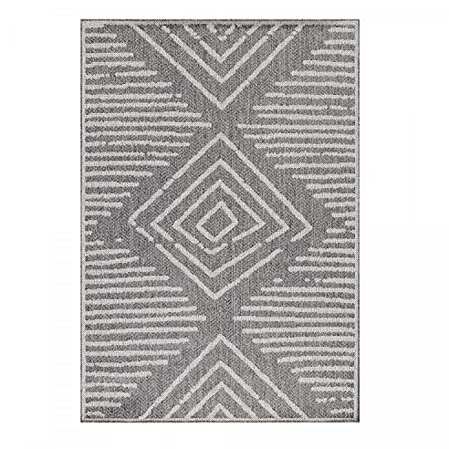 Ayyildiz Indoor Outdoor Teppich Balkon Teppich Wasserfest Bordüre, Höhe 7 mm, Teppiche für Küchen, Flur, Wintergärten, Terrasse oder auf dem Balkon, Größe:80 x 250 cm, Farbe:Grau