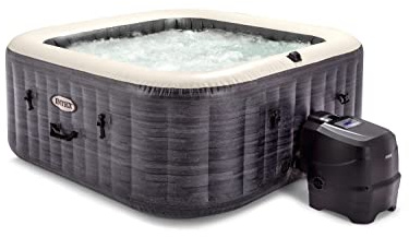 Intex 6-Person Greystone Deluxe Square Bubble Spa Set, Inflated Size: 1.96m x 1.96m x 71cm (28452)