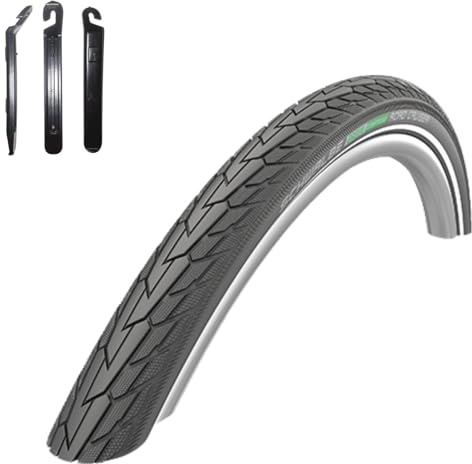1 x Schwalbe Road Cruiser Schwarz Reflex Fahrradreifen 47-622 (28 x 1.75) inkl. maxxi4you Reifenheber