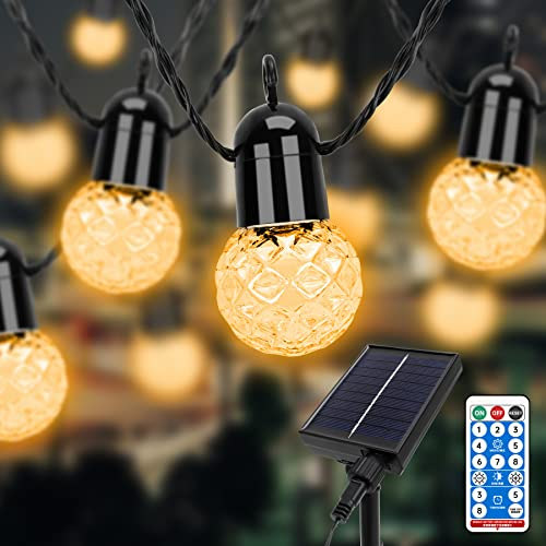 sylvwin G40 Guirlande Lumineuse Exterieure,15M 25 LED 8 Modes Solaire Guirlande Jardin,Guirlande Guinguette Extérieure pour le Jardin l'arbrepatio fête Pièce (Prise en Charge du Chargement USB)