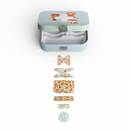 Cupkin Adhesive Bandages for Toddlers and Big Kids, Heal in Style with Fun, Colorful Designs Perfect for Boys and Girls, Comes in Reusable Cute First Aid Kit Metal Tin, Wild Animals, 152 Count