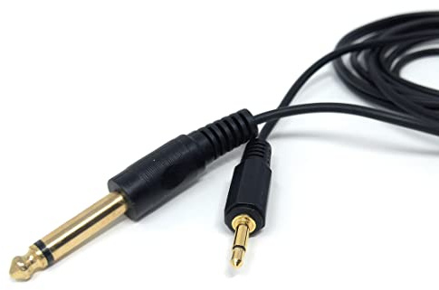 Drut Jack Mono da 2 m da 3,5 mm a Jack Mono da 6,35 mm Cavo Audio coassiale TS, Maschio a Maschio estremità placcate Oro 6,5 Piedi