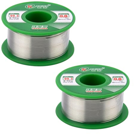 Lötdraht 0.8mm Bleifreier - Entkernt Lötzinn Kolophonium Niedrigschmelzender Kern Lötdraht Bleibedrahtet Sn99,3 Cu0,7 100g