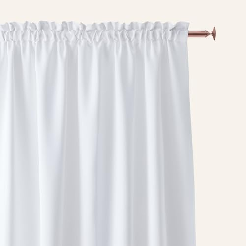 ROOM99 Aura - Cortina con Cinta fruncidora (140 x 240 cm, Ancho x Alto), Cortinas correderas Modernas, para salón, Dormitorio, Color Blanco, 1 Unidad