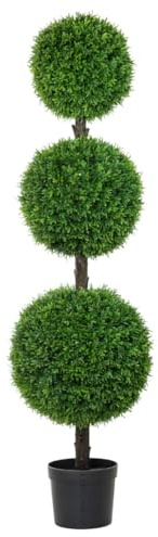 STI Albero artificiale di arredo con tre sfere di Cipresso 130cm con vaso Alberello
