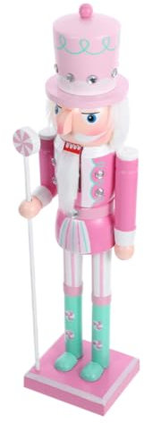 ABOOFAN Nutcracker Christmas Figurine - 50cm Candy Soldier Pastel Nutcracker Christmas Wooden Lollipop Figures Puppet Collectible Holiday Decor