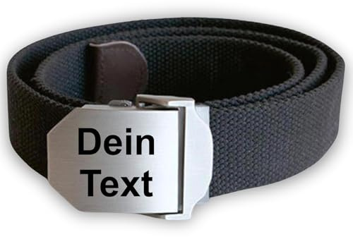 Personalisierter Gürtel mit Edelstahl-Schnalle - Lasergravur von Namen oder Text - Robuster und eleganter Arbeitsgürtel für den Alltag - Ideal als einzigartiges Geschenk