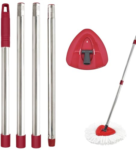 Mop Handle for Ocedar, Mop Handle for O Cedar, Spin Mop Replacement Handle for O Cedar, 4-Section Spin Mop Handles and Base for Ocedar, 30 to 58 Mop Stick Pole Handle and Base for Ocedar Spin Mop