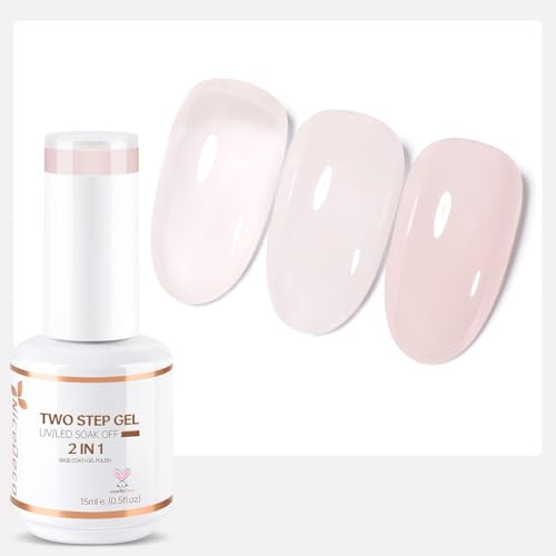 Nicedeco Esmaltes Semipermanentes Para Uñas 2 In 1 Jelly Gel Nail Polish DIY Nail Art Gel Deatina De Alto Brillo Con Capa Base En Un Solo Paso UV/LED Soak Off 1X10ML - 010