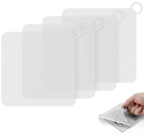 FAYAHAR 4 Stück Bodenablaufmatte, 15 x 15 cm Abflussstopfen Silikon Quadrat Bodenablauf Abdeckung, Anti Geruchs Bodenablauf Universal Abfluss Abdeckung, für Küche Bad und Wäsche