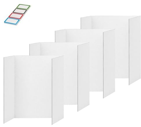 Quystetes Cartellone per Poster A Tre Ante da 4 Pezzi, Cartoncino Fornito con Accessori, di Presentazione In Ondulato di Facile Installazione M