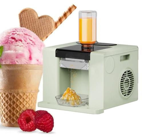 ZEEKYFOR Machine à Glace Flocon de Neige, Mini Machine à Glace, Machine à Glace Pilée Commerciale, Sorbetière 60 kg/24 H pour Fêtes, Salons de Thé et Desserts Green