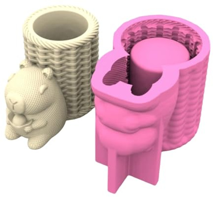Stampi in silicone per calcestruzzo in resina per vasi di fiori a forma di capibara per piante grasse, vasi e portapenne, creazione di vasi creativi