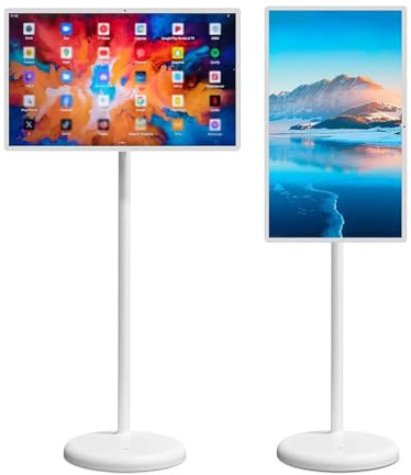 Monitor portatile touch screen intelligente da 32 pollici, 1080p 6+128G con telecomando, batteria da 15000 mAh con durata di 10 ore, TV touch girevole a 360° con webcam da 13 MP