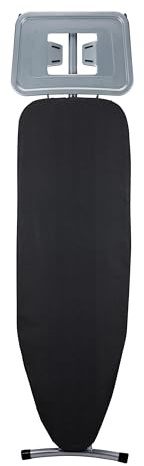 XXL Bügelbrett, Silber, Höhenverstellbar 155x38x80-97cm, Großer Bügeltisch mit Stabilem Rahmen, Modernes Design, 5,6kg (Schwarz)