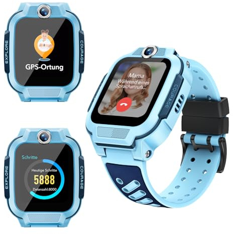 imoo Z3 Smartwatch Kinder mit GPS und Telefon,4G Videoanruf mit SIM Blau | Kinderuhr Junge,IP68 Wasserdicht für Schwimmen,256M+8G,1.5,SOS,Klassenmodus,Familie Chat,Fremdanruf-Sperre,1-2 Tage Nutzung