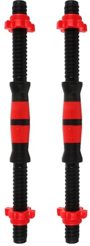 FRCOLOR 2 Stück Kurzhantelstange 40cm aus Stahl mit Kunststoffgriff und 4 Muttern für Vielseitiges Krafttraining und Rückentraining im Fitnessstudio Zufällige Farbe