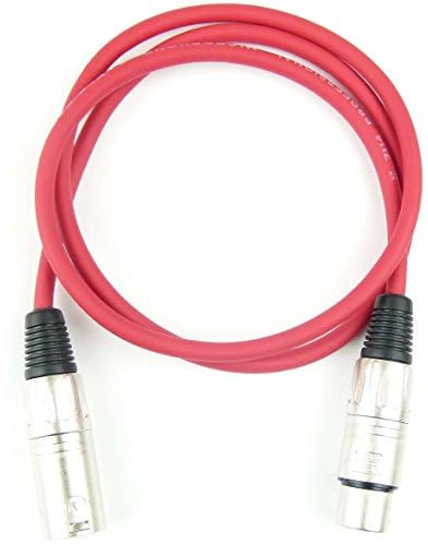 Adam Hall Cables 1 Stück K3MMF0100RED Mikrofonkabel XLR female auf XLR male DMX Audio Kabel 3 pol polig (1,0 m, Rot, 1)