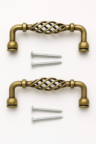 Fuxxer 2x Antike Möbelgriffe im Bronze-Design, Schubladen-/Kommoden-Griffe 100 mm