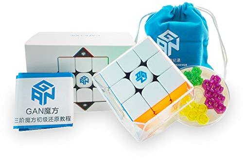GAN 356M-High Zauberwürfel Magnetwürfel 3x3, Magischer Würfel mit 4 GES Extra Austauschbares Zubehör, Speed Cube mit Flügelförmige Numerische IPG/GES+/Sichtbarer Magnet für Erwachsene und Kinder
