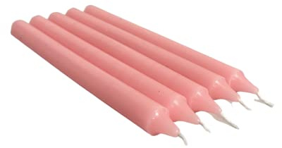 REQUISITE NEEDS Pack of 10 x Colourful Paraffin Wax Dinner Stick Candles (Baby Pink)…