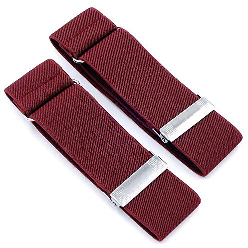 CHENGZI 1 Paar elastische verstellbare Armbänder für Herren, Ärmelhalter für Hemden, Strumpfbandhalter, Breite 2,5 cm, rot, Einheitsgröße