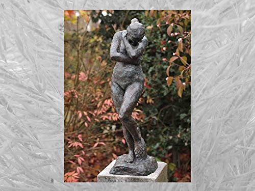 IDYL Bronsskulptur kvinna från Rodin | 78 x 25 x 20 cm | klassisk bronsfigur handgjord | trädgårdsskulptur eller heminredning | högkvalitativt hantverk | väderbeständig