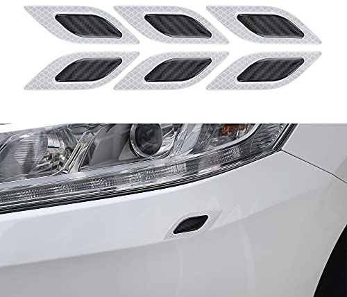 kwmobile 6X Universal Auto Stoßstangen Aufkleber - Stoßstangenschutz Folie - Schutzfolie Schutzleiste Schwarz Grau 10,5x3,4 cm