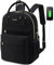 LOVEVOOK Mochila Portatil Mujer, 17 Pulgadas Impermeable Mochila Escolar Antirrobo, Casual Backpack para Ordenador Portátil con Carga USB para la Trabajo Viajes Universidad Colegio, Negro