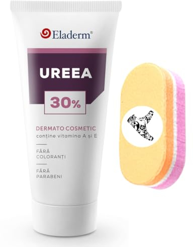 Eladerm Crema Urea 30%, 100ml, Eczemi, Cheratosi, Psoriasi, Eruzioni Cutanee, Dermatite, Prurito, Piedi Secchi, Talloni Screpolati, Calli, Duroni | Idratazione Profonda | Vitamin A, E, Burro di karitè