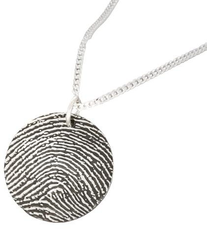 Silberkette mit Fingerabdruck Kette mit Gravur Finger Abdruck für Damen Schmuck Fingerprint 925 Silber Halskette