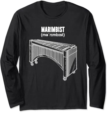 Marimbaphon Xylophon Musiker Orchester Marimba Marimbist Langarmshirt