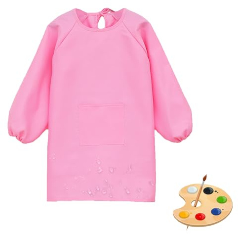Delantal de pintura para niños, bata de pintura, bata de pintura escolar de 1ª clase, bata de pintura para niños de 8 a 10 años, delantal escolar para niñas, bata de tinta impermeable, delantal para