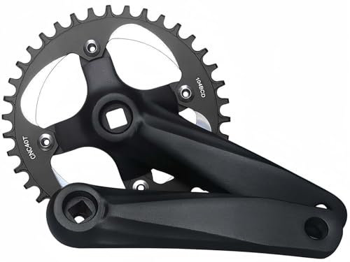 Mountainbike-Kurbelgarnitur 104BCD Fahrrad Nicht Integrierte Kurbelgarnitur 32/34/36/38T 152/165/170Mm Rennrad-Kurbelgarnitur Fahrradzubehör Black,34T/165MM