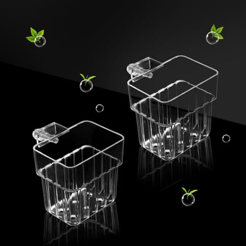 HyzaPhix 2 Stück Aquarium Pflanzenhalter für Fisch Tank，Aquarium Pflanzen Halter, Wasserpflanzentopf für Aquarienpflanzen, Pflanzbehälter zur Begrünung des Aquariums, Aquarium Deko (2 Stück)