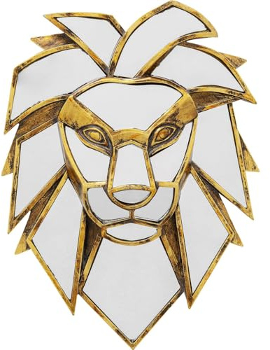Kare Design Wandobjekt Lion Mirror, Gold, 35x27x5 cm (H/B/T) | elegant, fürs Wohnzimmer