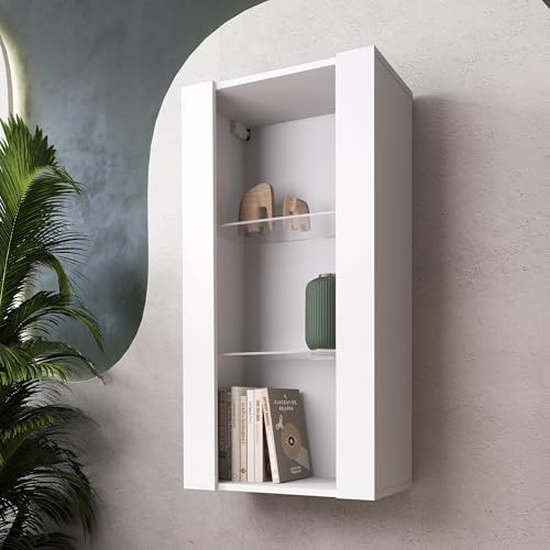 Komodee Vitrine Hängend Tivoli Vertical Weiß/Weiß 50x100x29 cm