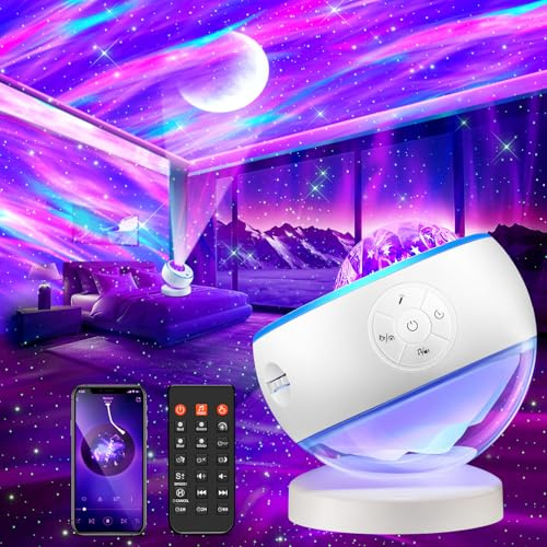 One Fire Galaxy Projector 16 ​Colour Gifts for Teenager Girls Birthday Gifts for Women Boys 15 White Noise Machine Bluetooth Night Light Projector Remote Sensory Lights Decor Bedroom Accessories