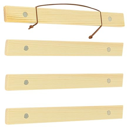 Laroal Magnetiska affischskenor 21 cm Ramremsor i teak för väggfoton A4 konstverk Affischremsor Affischskenor med starka magneter